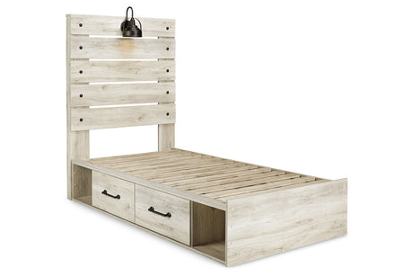 Cambeck Whitewash Twin Storage Platform Bed with 2 Drawers by Ashley at Eve Furniture