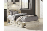 Cambeck Whitewash Twin Storage Platform Bed with 2 Drawers by Ashley at Eve Furniture