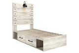 Cambeck Whitewash Twin Storage Platform Bed with 4 Drawers by Ashley at Eve Furniture