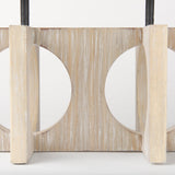 Cambie 29.0L x 6.0W x 9.0H Natural Wood W/Black Metal Candle Holders by Mercana at Eve Furniture