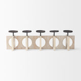 Cambie Natural Wood W/Black Metal Candle Holders by Mercana at Eve Furniture