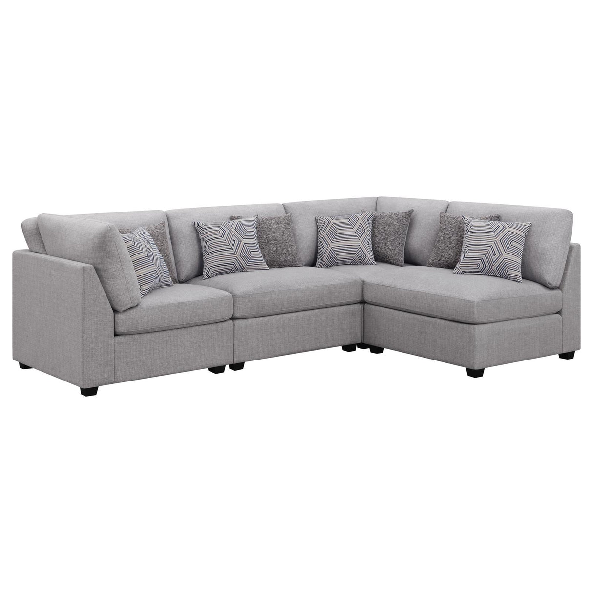 Cambria 4-piece Upholstered Modular Sectional Grey