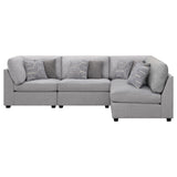 Cambria 4-piece Upholstered Modular Sectional Grey