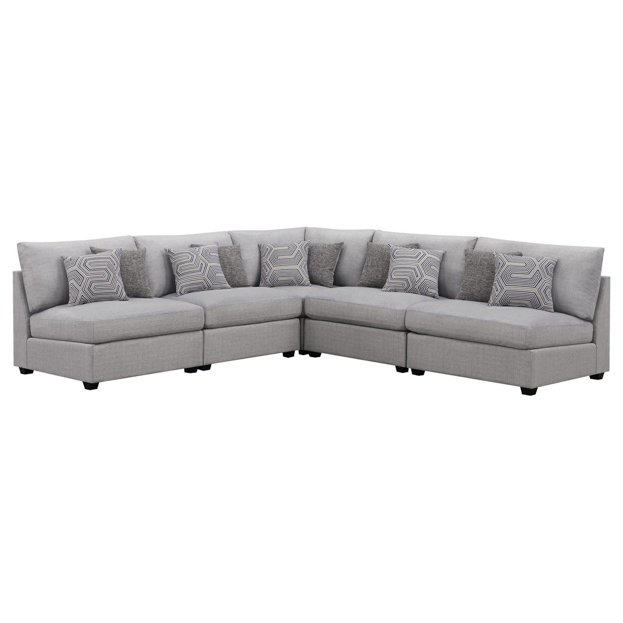 Cambria 5-piece Upholstered Modular Sectional Grey