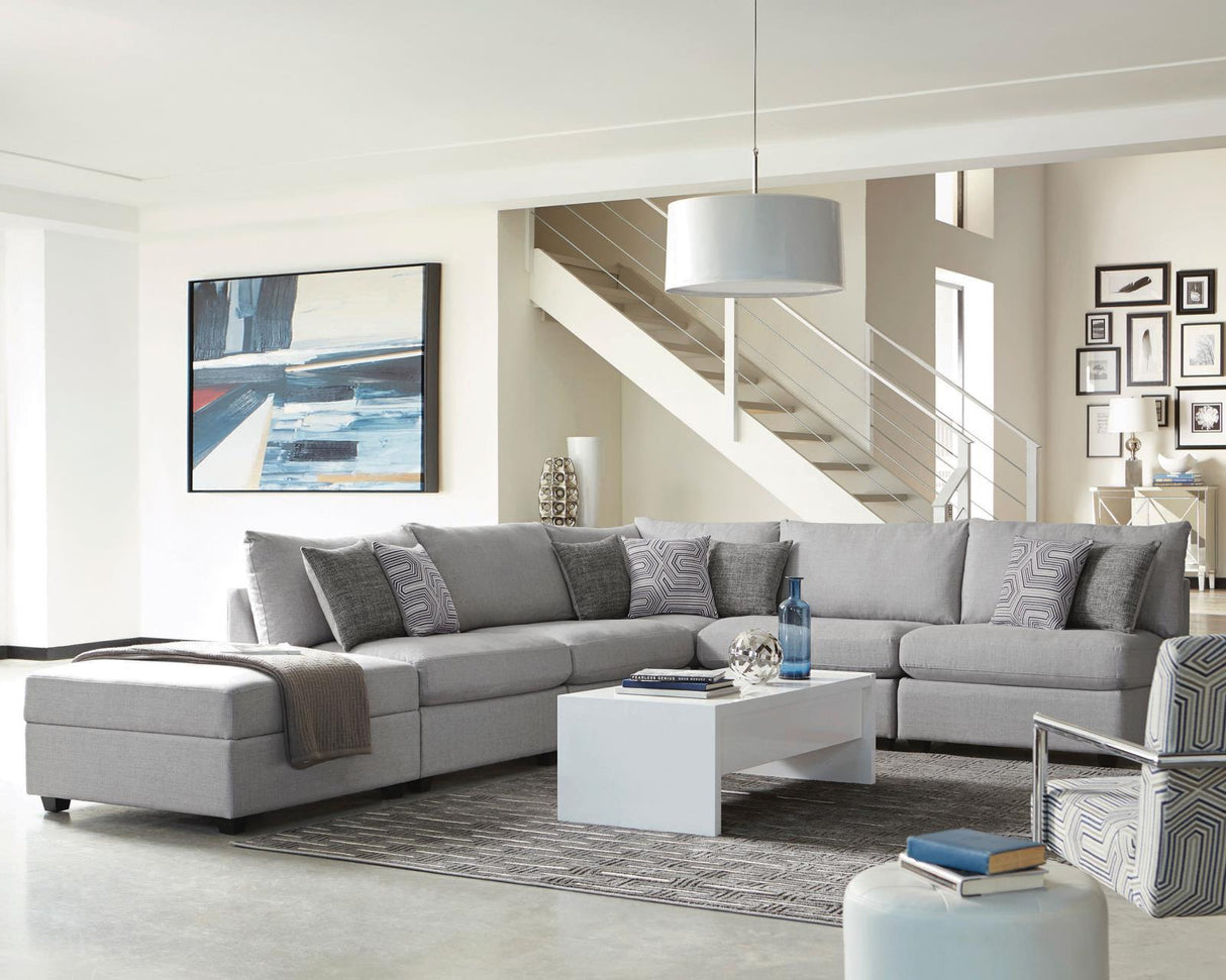 Cambria 5-piece Upholstered Modular Sectional Grey