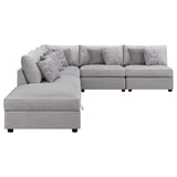 Cambria 6-piece Upholstered Modular Sectional Grey