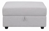 Cambria Gray Square Storage Ottoman by Coaster at Eve Furniture