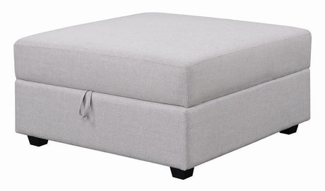 Cambria Gray Square Storage Ottoman by Coaster at Eve Furniture