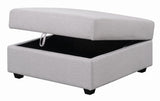 Cambria Gray Square Storage Ottoman by Coaster at Eve Furniture