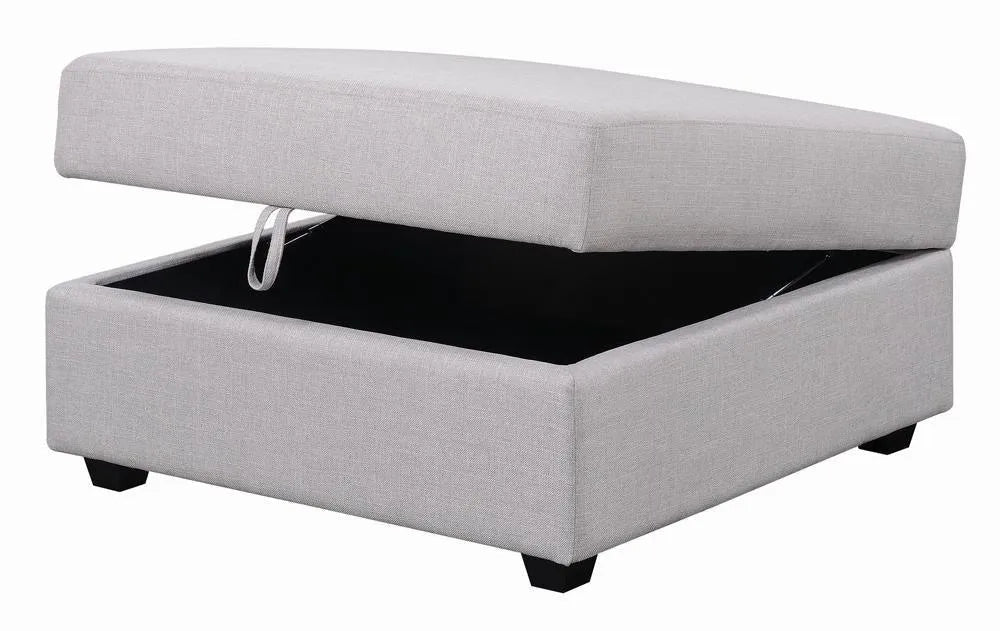 Cambria Gray Square Storage Ottoman by Coaster at Eve Furniture