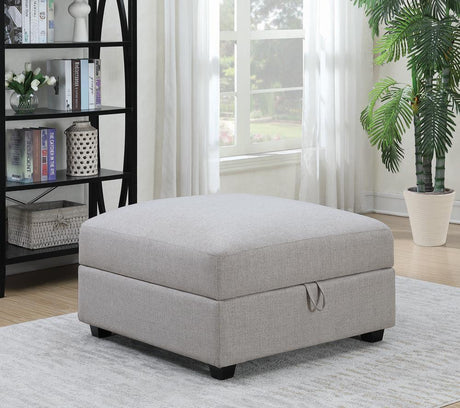 Cambria Gray Square Storage Ottoman by Coaster at Eve Furniture