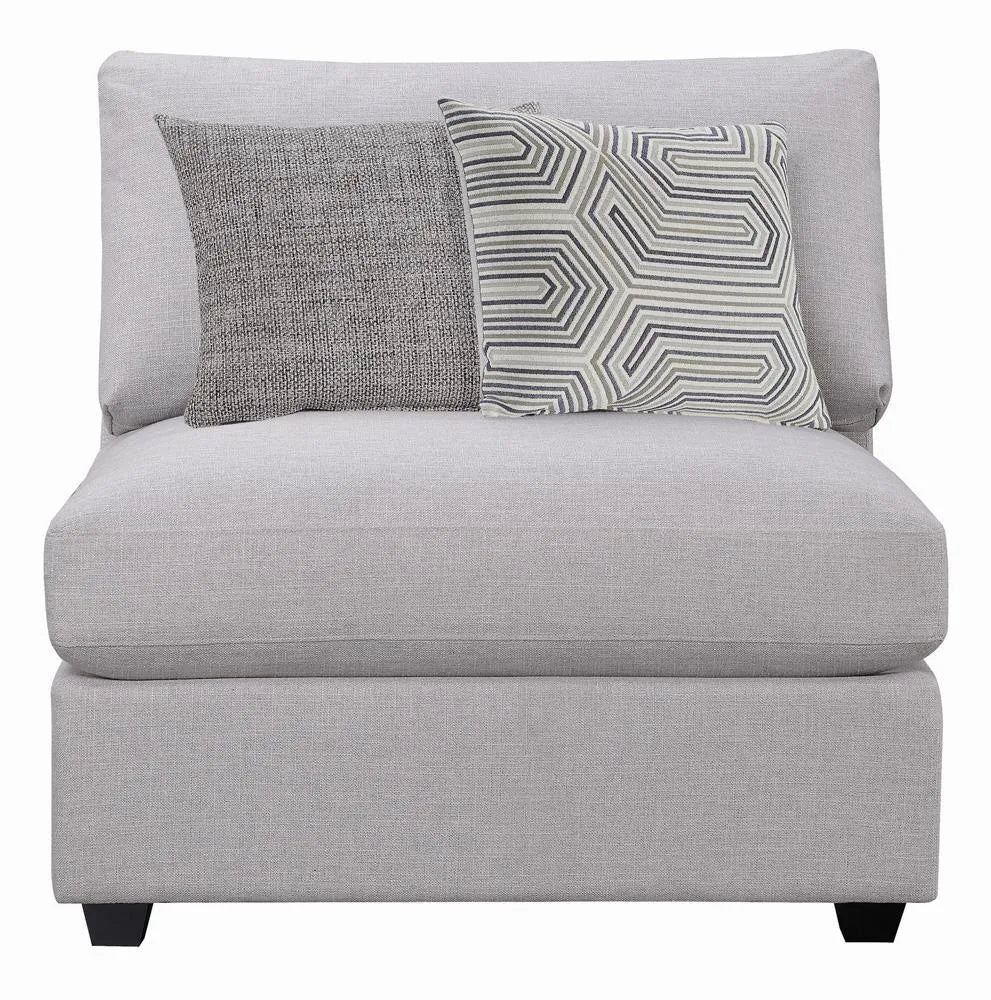 Cambria Gray Upholstered Armless Chair by Coaster at Eve Furniture