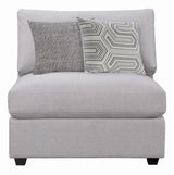 Cambria Gray Upholstered Armless Chair by Coaster at Eve Furniture
