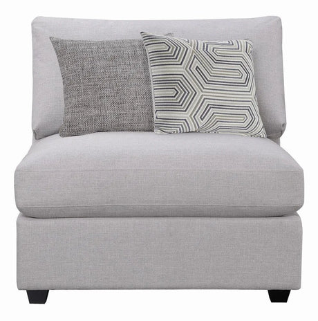 Cambria Gray Upholstered Armless Chair by Coaster at Eve Furniture