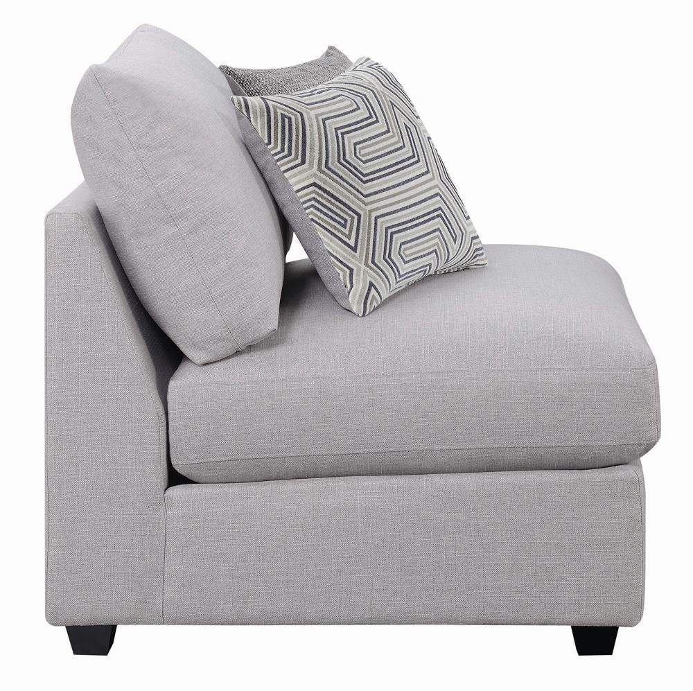 Cambria Gray Upholstered Armless Chair by Coaster at Eve Furniture