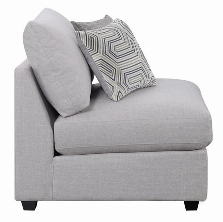 Cambria Gray Upholstered Armless Chair by Coaster at Eve Furniture
