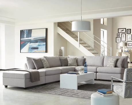 Cambria Gray Upholstered Armless Chair by Coaster at Eve Furniture