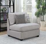 Cambria Gray Upholstered Armless Chair by Coaster at Eve Furniture
