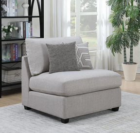 Cambria Gray Upholstered Armless Chair by Coaster at Eve Furniture