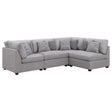 Cambria Grey 4-piece Upholstered Modular Sectional by Coaster at Eve Furniture