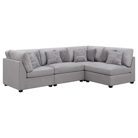 Cambria Grey 4-piece Upholstered Modular Sectional by Coaster at Eve Furniture