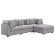 Cambria Grey 4-piece Upholstered Modular Sectional by Coaster at Eve Furniture