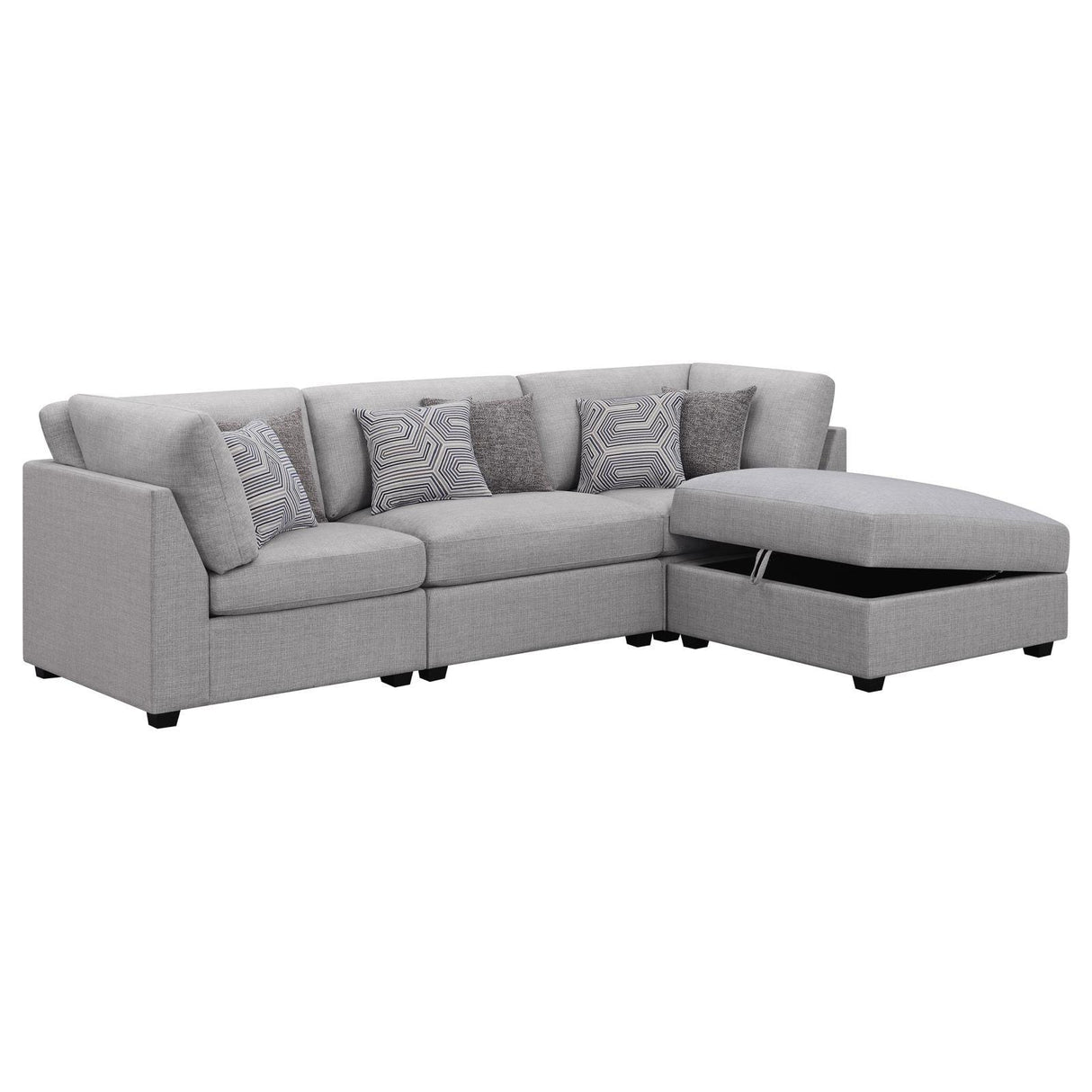 Cambria Grey 4-piece Upholstered Modular Sectional by Coaster at Eve Furniture