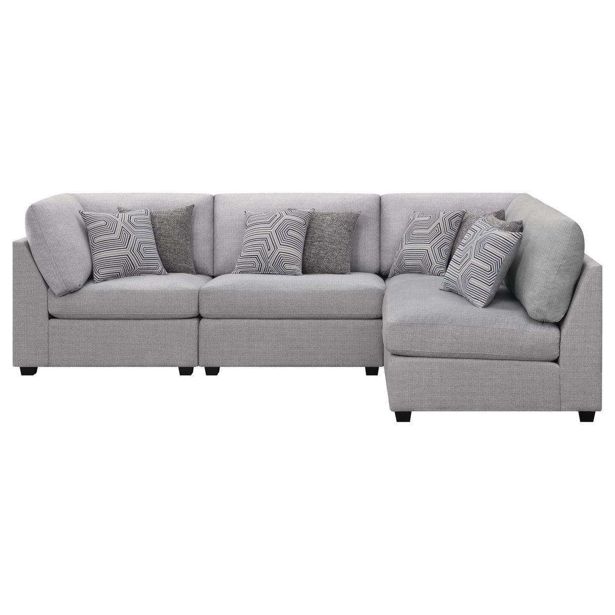 Cambria Grey 4-piece Upholstered Modular Sectional by Coaster at Eve Furniture