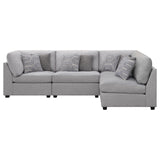 Cambria Grey 4-piece Upholstered Modular Sectional by Coaster at Eve Furniture