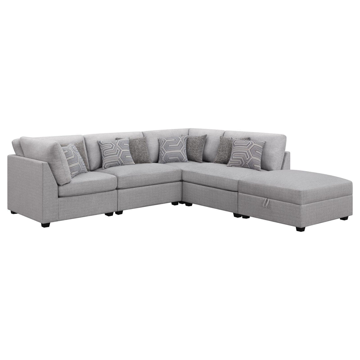 Cambria Grey 5-Piece Upholstered Modular Sectional by Coaster at Eve Furniture