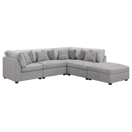 Cambria Grey 5-Piece Upholstered Modular Sectional by Coaster at Eve Furniture