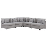 Cambria Grey 5-piece Upholstered Modular Sectional by Coaster at Eve Furniture