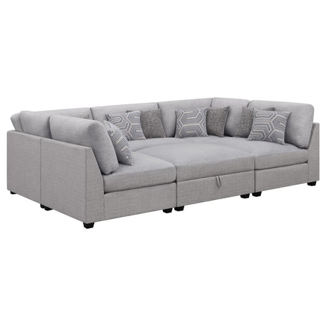 Cambria Grey 6-piece Upholstered Modular Sectional by Coaster at Eve Furniture
