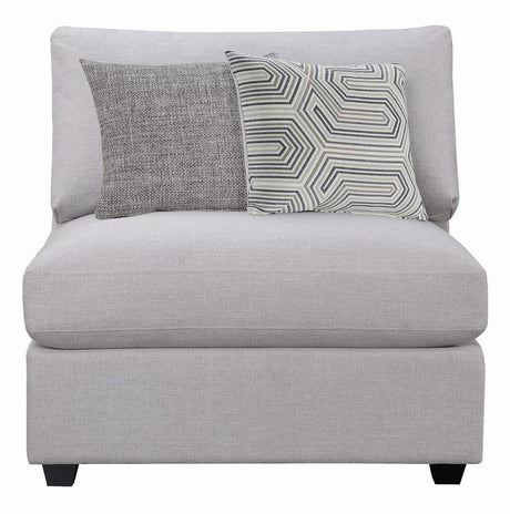 Cambria Gray Upholstered Armless Chair by Coaster at Eve Furniture