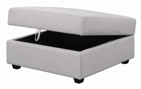 Cambria Gray Square Storage Ottoman by Coaster at Eve Furniture