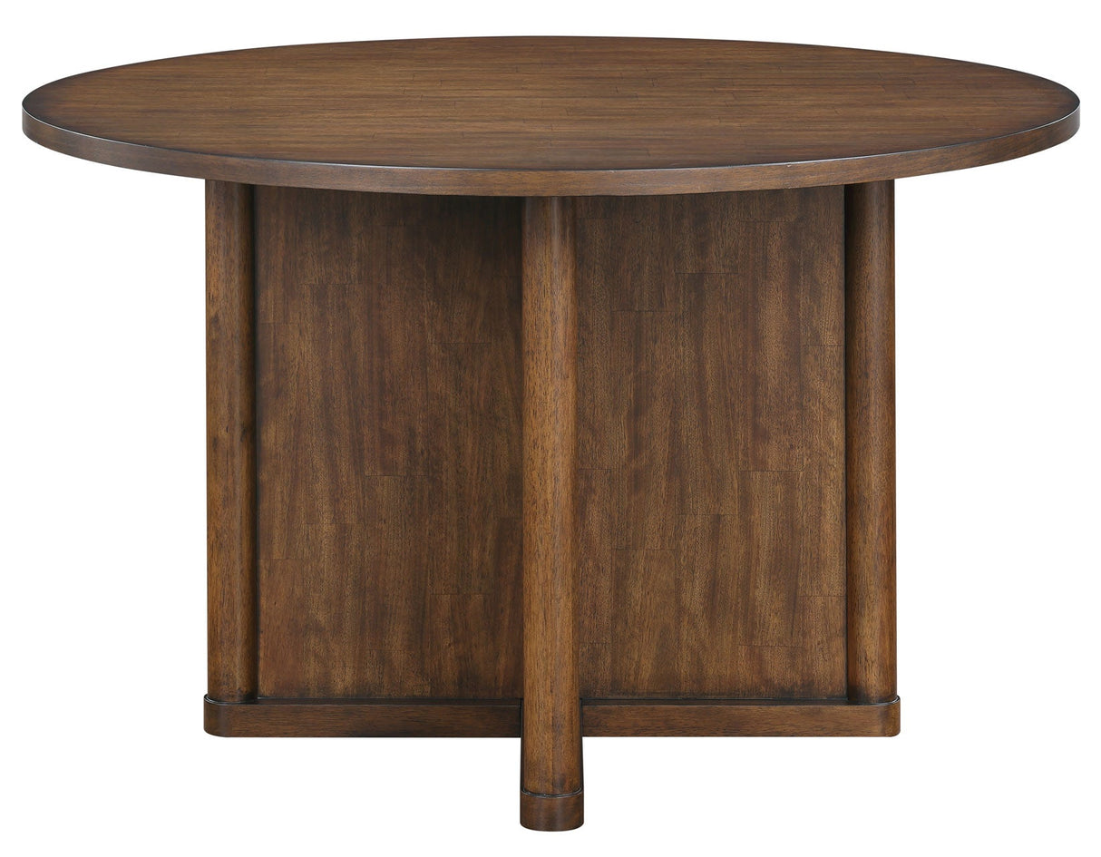 Cambridge Burnished Chestnut 47.25″ Round Dining Table by Steve Silver at Eve Furniture