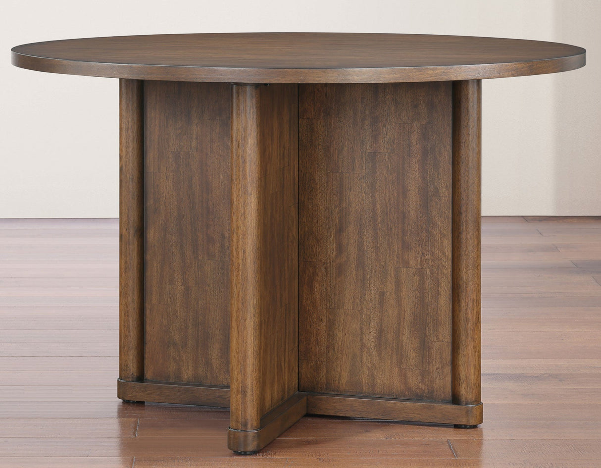 Cambridge Burnished Chestnut 47.25″ Round Dining Table by Steve Silver at Eve Furniture