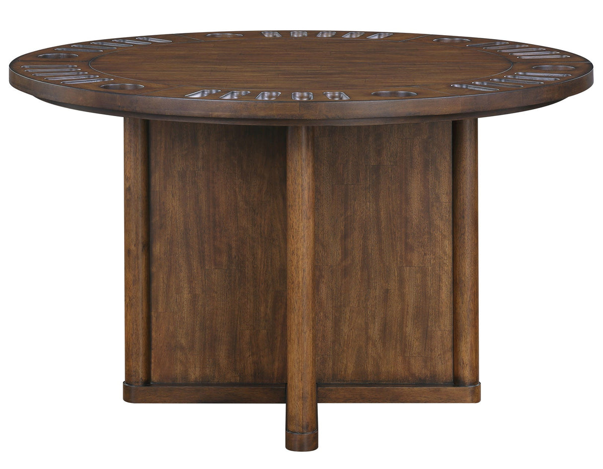 Cambridge Burnished Chestnut Dining Set with Folding Removable Game Top by Steve Silver at Eve Furniture