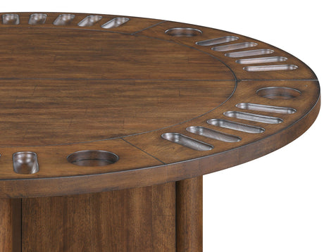 Cambridge Burnished Chestnut Dining Set with Folding Removable Game Top by Steve Silver at Eve Furniture