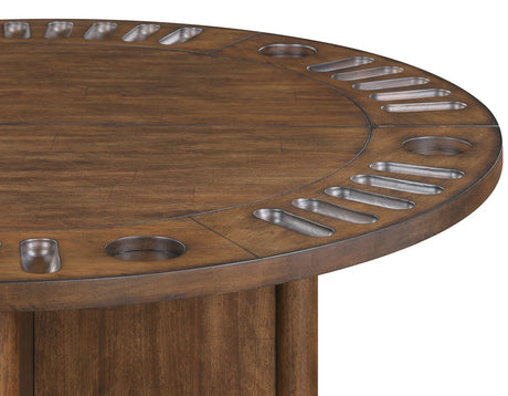Cambridge Burnished Chestnut Dining Set with Folding Removable Game Top by Steve Silver at Eve Furniture