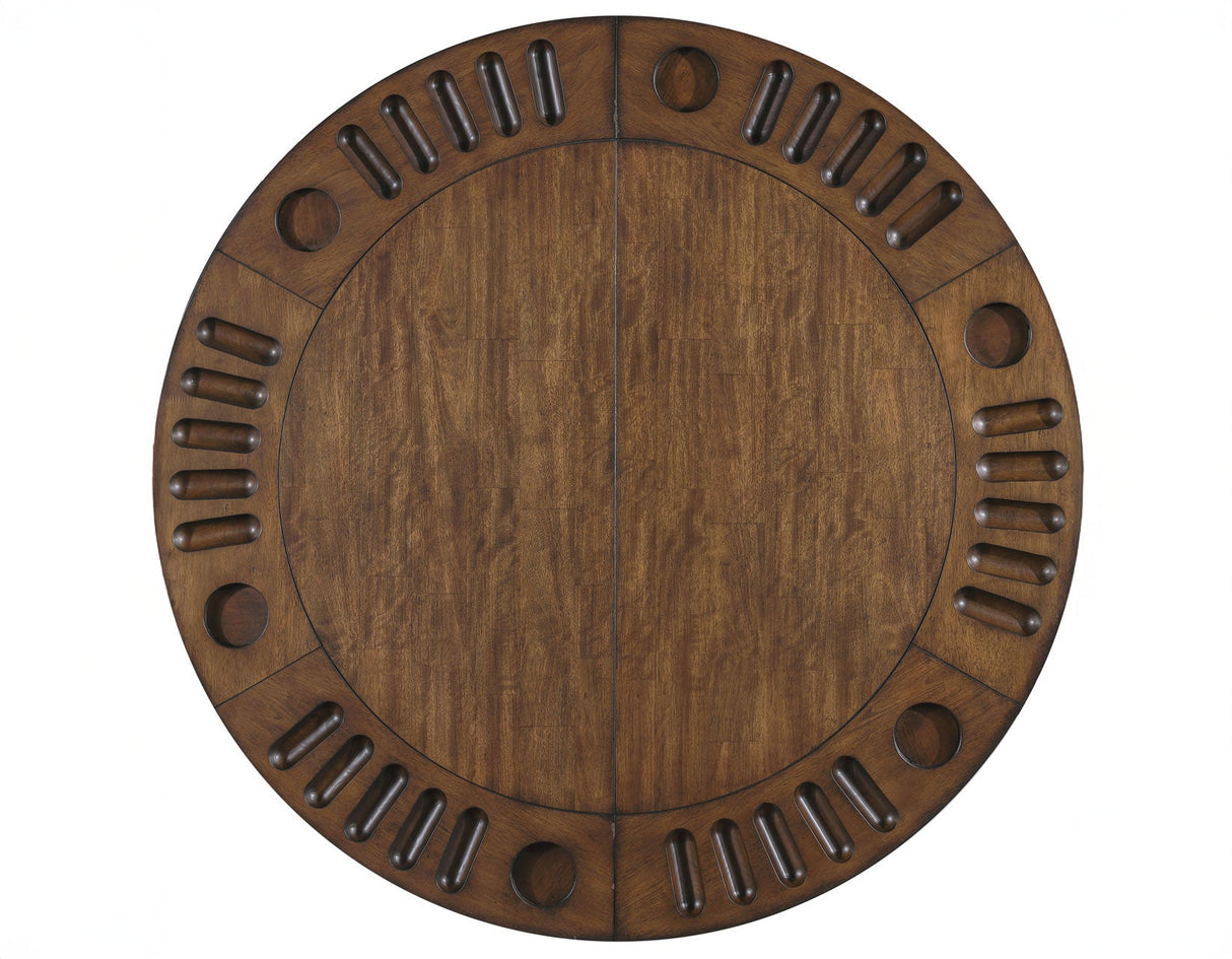 Cambridge Burnished Chestnut Dining Set with Folding Removable Game Top by Steve Silver at Eve Furniture