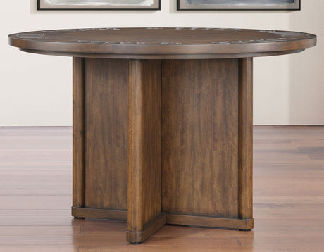 Cambridge Burnished Chestnut Dining Set with Folding Removable Game Top by Steve Silver at Eve Furniture