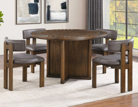 Cambridge Burnished Chestnut Vegan Leather Side Chair, Set of 2 by Steve Silver at Eve Furniture