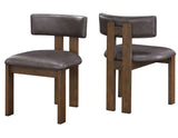Cambridge Burnished Chestnut Vegan Leather Side Chair, Set of 2 by Steve Silver at Eve Furniture