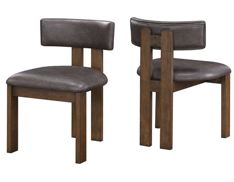 Cambridge Burnished Chestnut Vegan Leather Side Chair, Set of 2 by Steve Silver at Eve Furniture
