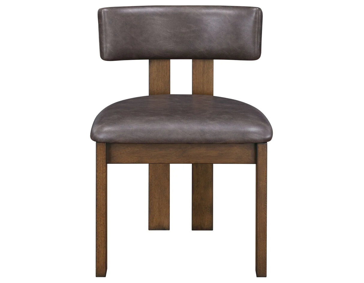 Cambridge Burnished Chestnut Vegan Leather Side Chair, Set of 2 by Steve Silver at Eve Furniture