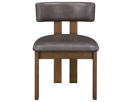 Cambridge Burnished Chestnut Vegan Leather Side Chair, Set of 2 by Steve Silver at Eve Furniture