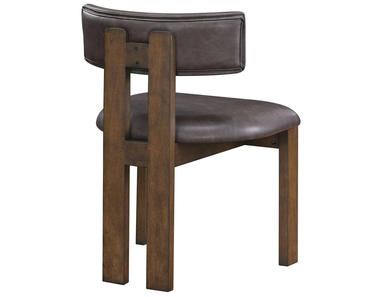 Cambridge Burnished Chestnut Vegan Leather Side Chair, Set of 2 by Steve Silver at Eve Furniture