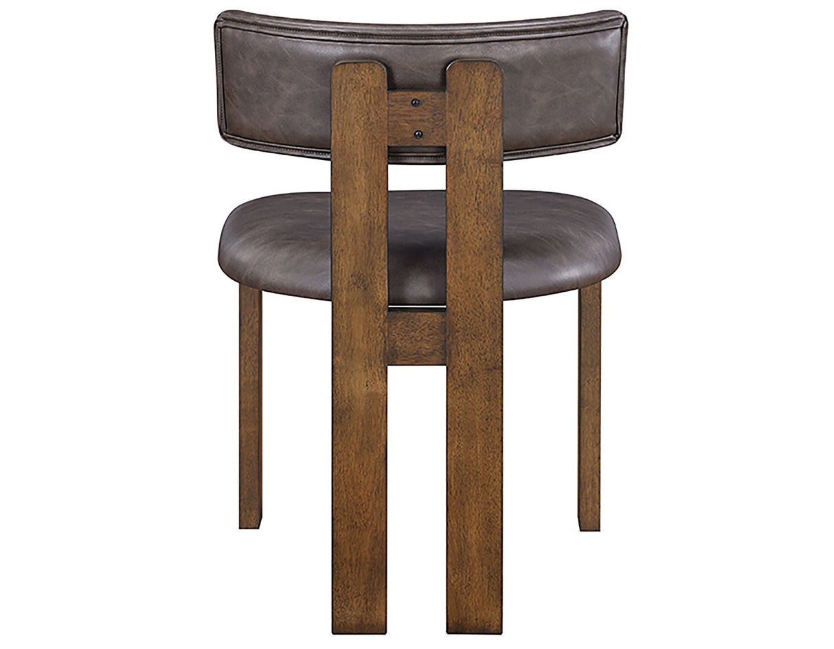 Cambridge Burnished Chestnut Vegan Leather Side Chair, Set of 2 by Steve Silver at Eve Furniture