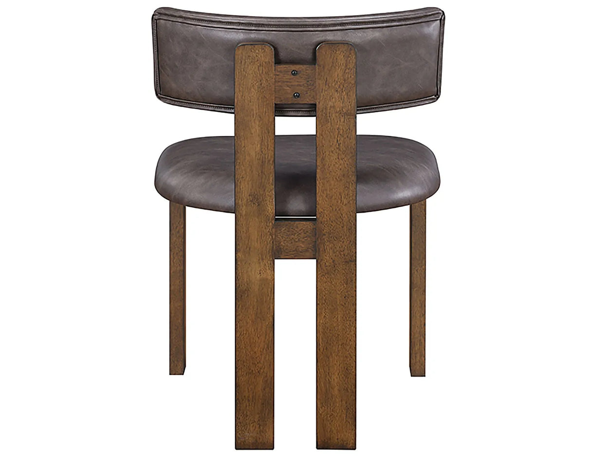 Cambridge Burnished Chestnut Vegan Leather Side Chair, Set of 2 by Steve Silver at Eve Furniture